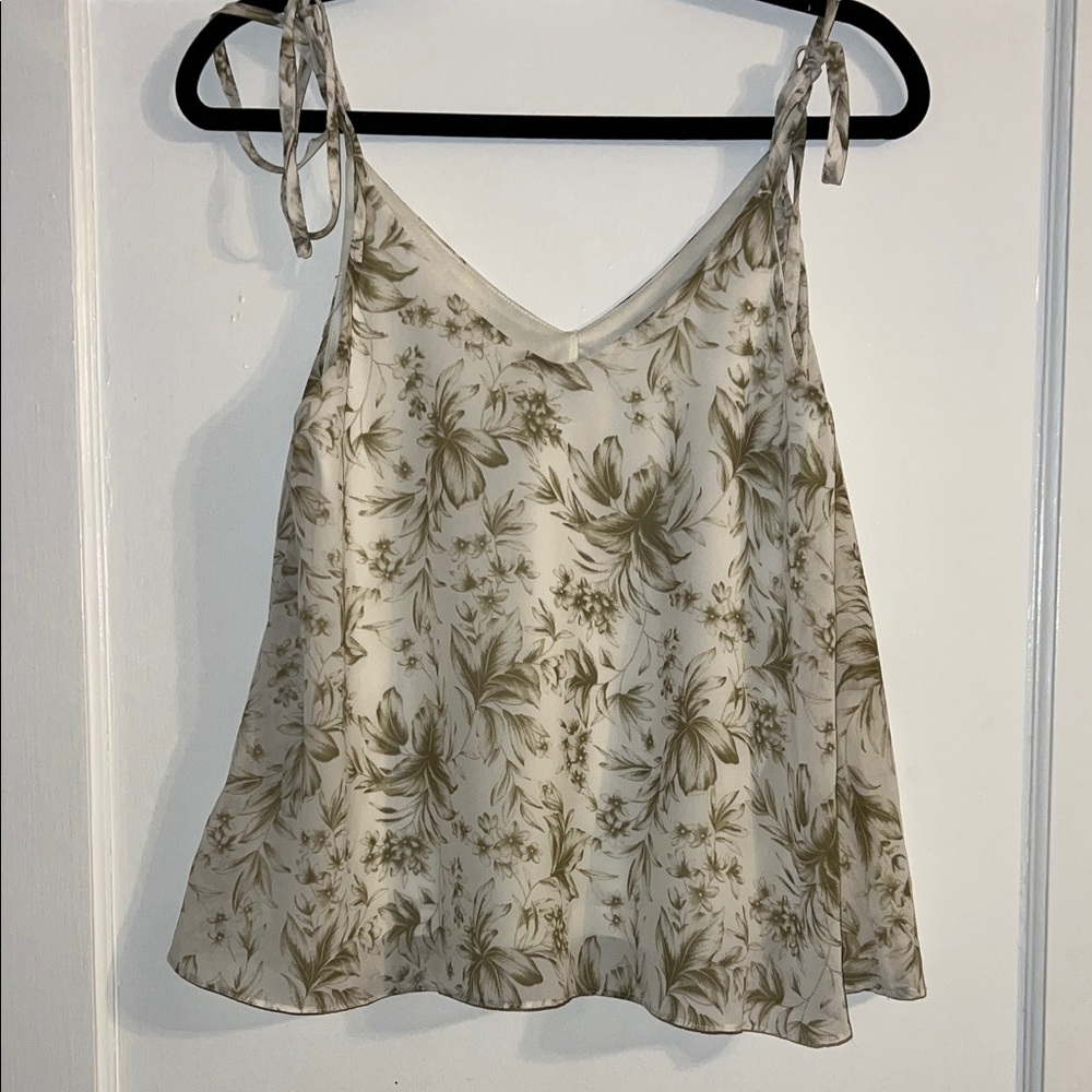 She + Sky Olive Floral Camisole Top